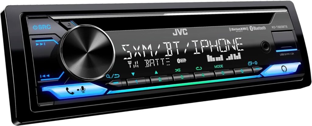 JVC KD-T920BTS Car Stereo with Bluetooth, Front USB, AUX, Amazon Alexa, SiriusXM Radio Ready, Hi-Power Amplifier