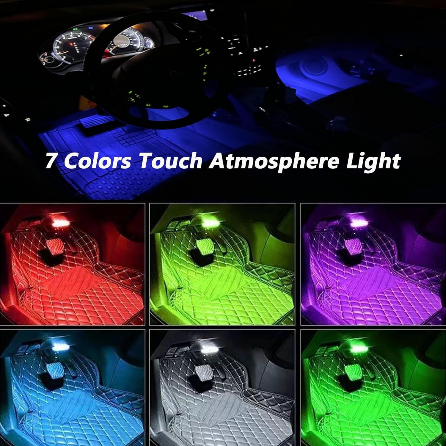 7 colors magnetic car lights kit review