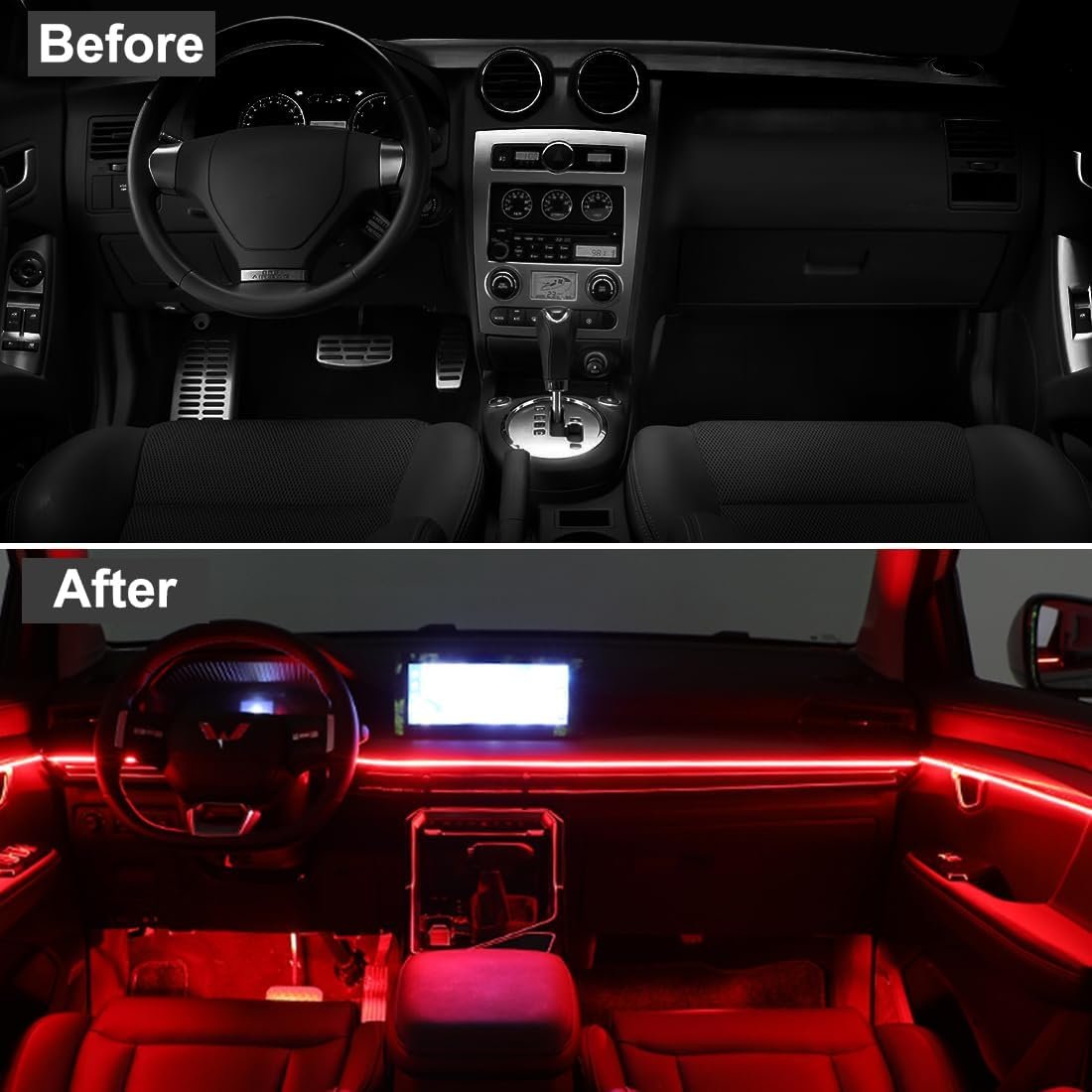 qvevdacar interior car led strip lights review